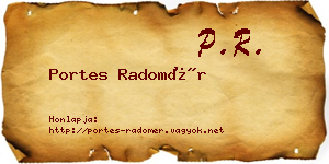 Portes Radomér névjegykártya